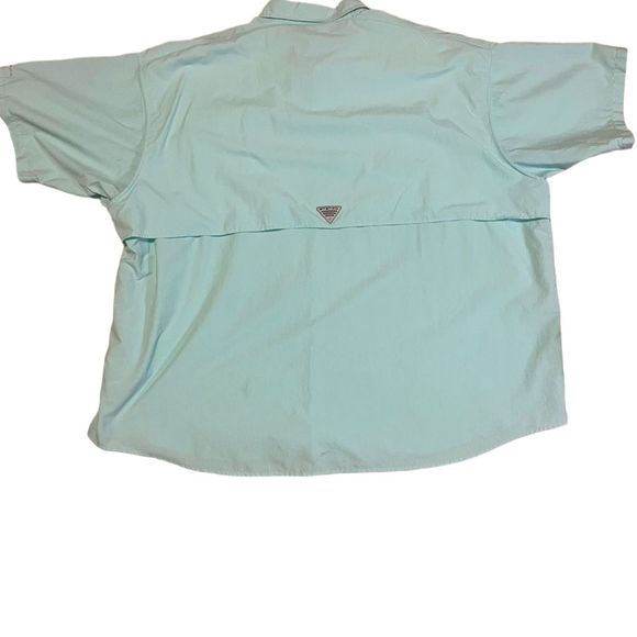 Columbia PFG Bahama II Men's 5X Aqua Short Sleeve Button-Up Fishing Shirt - Picture 4 of 6